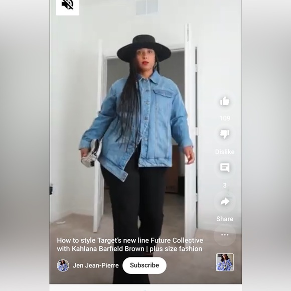 Future Collective with Kahlana Barfield Brown Women's Asymmetrical Jean Jacket - Picture 14 of 15